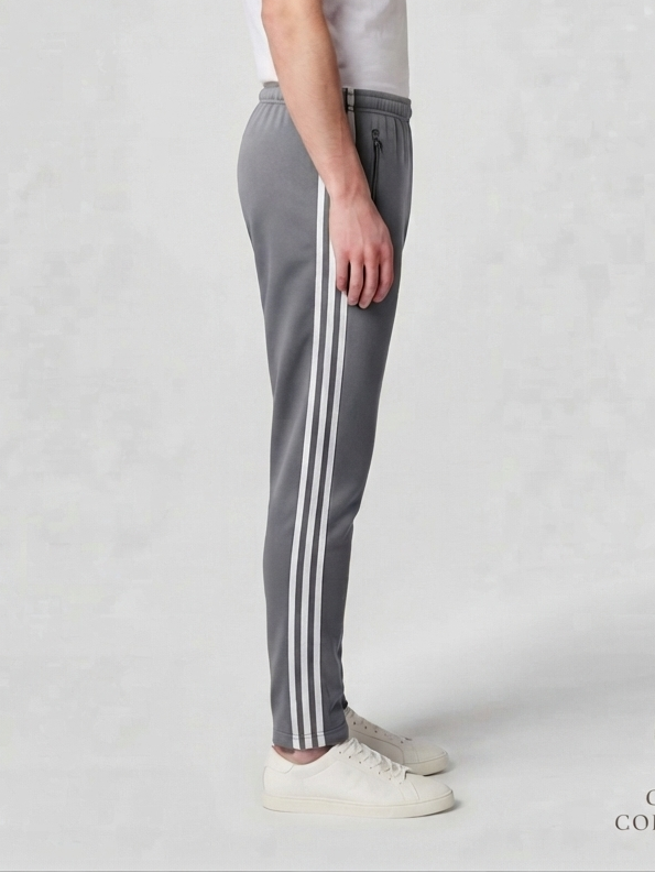 Comfort-Fit Grey Joggers in Premium Imported Fabric