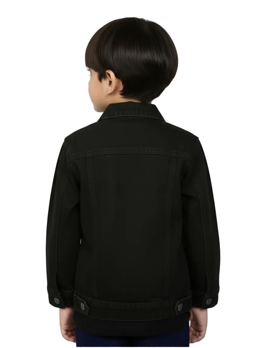 Kids Playful Black Denim Jackets