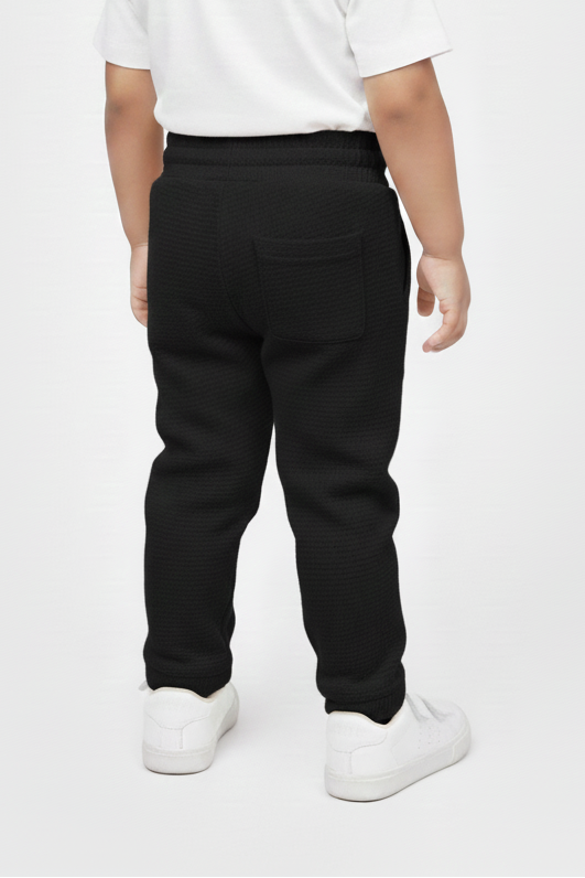 Kids Premium Quality Black Waffle trouser
