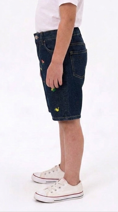 Signature Kids' Embroidered Denim Shorts