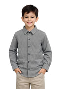 Boys Grey Quilted Diamond Texture Button-Down Shirt