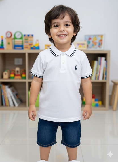 Kids white Small Polo T shirts