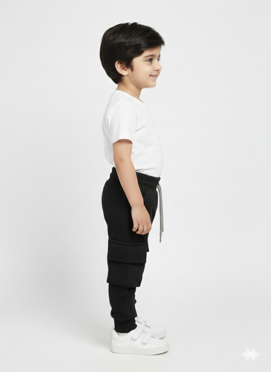 Kids Premium Fleece Jogger Black Trouser