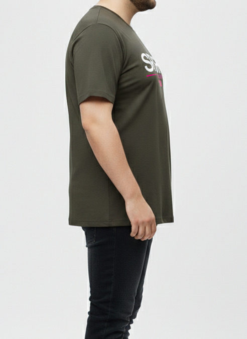 Men's Olive Green "Sport" Graphic Tee – 3XL Regular Fit