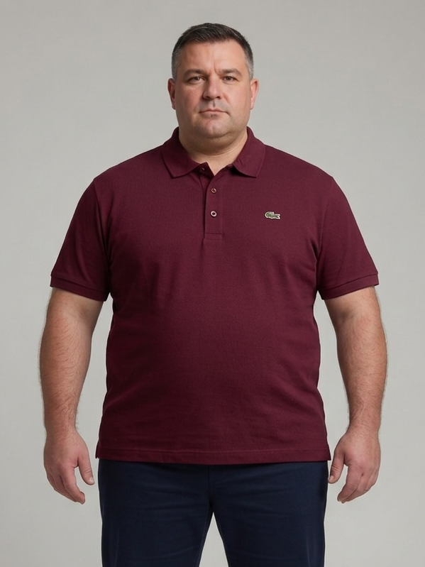 Lacoste Men's Classic Fit Petit Piqué Cotton Polo Shirt - Maroon