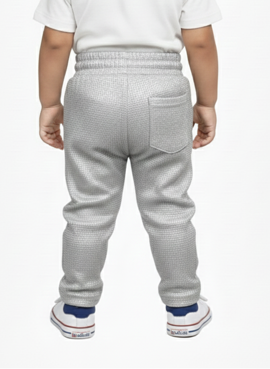 Light Grey Waffel Trouser For Kids