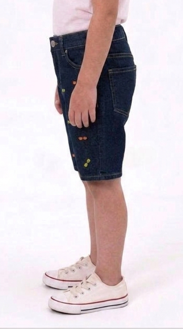 Signature Embroidered Denim Shorts for Boys