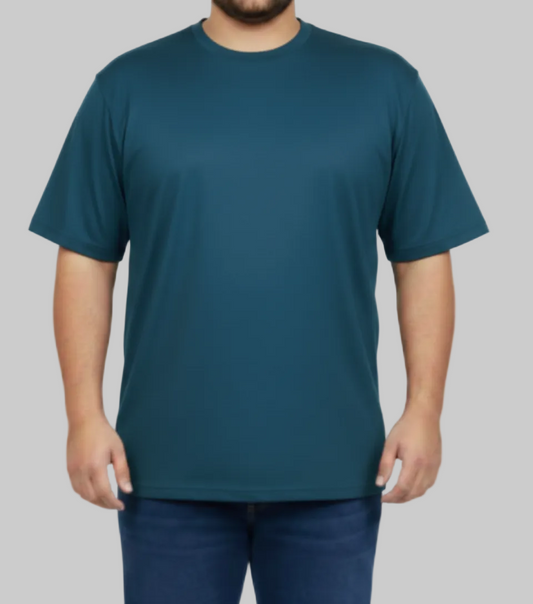 Big Size Sea Blue Round Neck T shirts