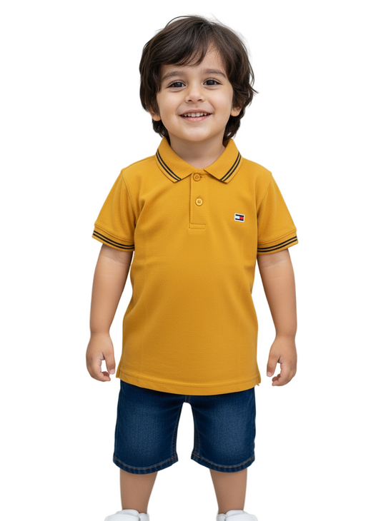 Boys Mustard Tommy Polo