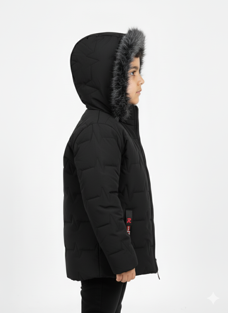 Kids Black Puffer Jacket