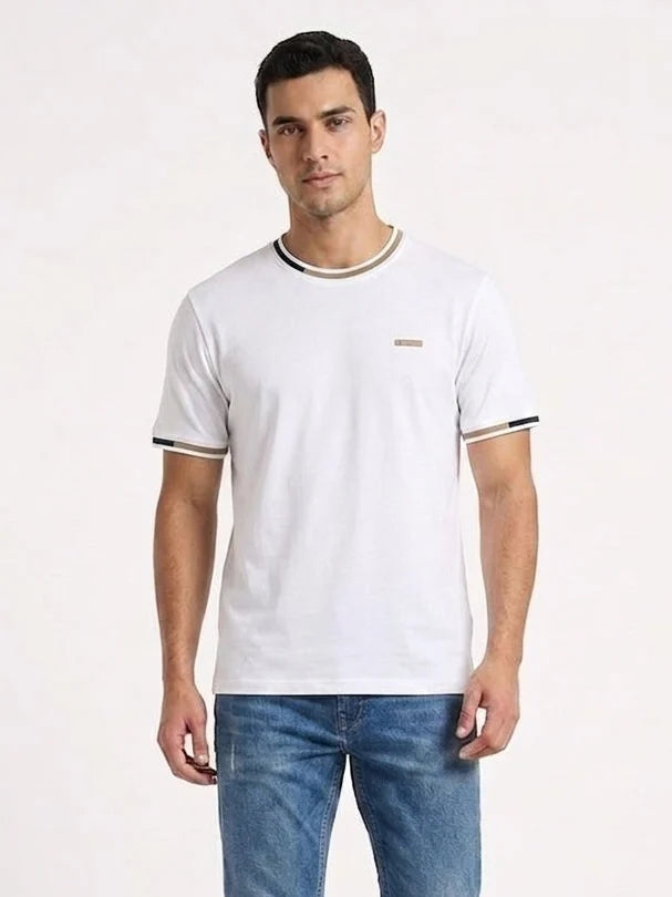 Everyday Comfort Tee with Striped Accents