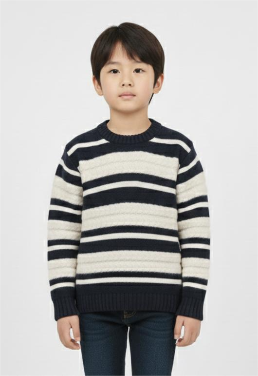 Cozy Striped Knit navy blue Sweater for Kids