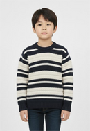 Cozy Striped Knit navy blue Sweater for Kids