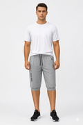 Men's Slim Fit Light Grey 3 quarter short
