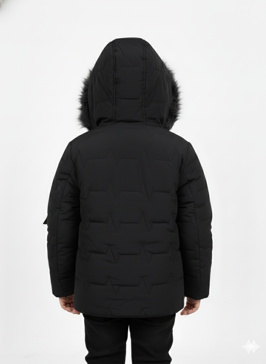 Kids Black Puffer Jacket