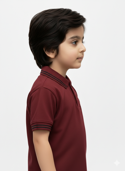 Boys Giordano Maroon Polo
