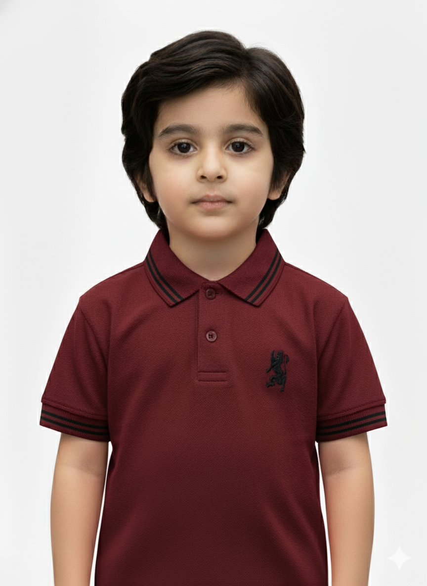 Boys Giordano Maroon Polo