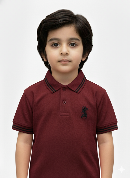 Boys Giordano Maroon Polo