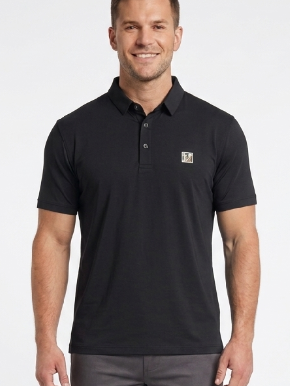 Men's Premium Black Polo Shirt in Imported China Fabric