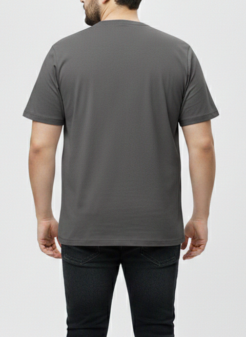 Men's Grey Graphic Tee – 3XL Regular Fit