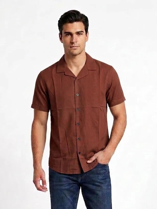 Men’s Classic Plain Half-Sleeve Shirt