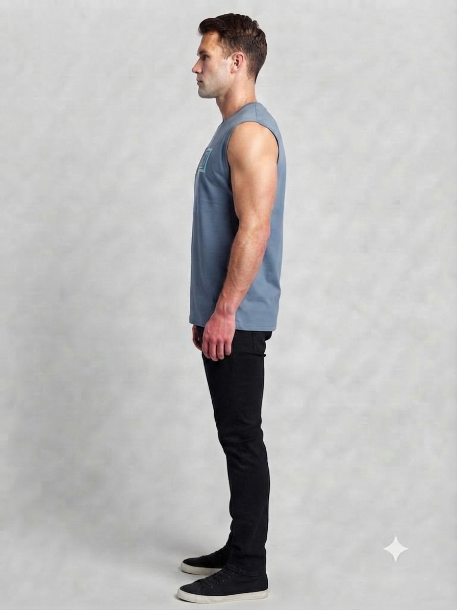Men’s Muscle Sky Blue Tank – Casual Athletic Wear