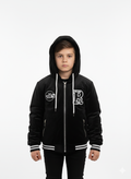 Kids Black Soft Cotton Leather Jacket