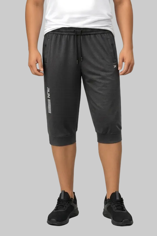 Men's Slim Fit Light Grey 3 quarter short