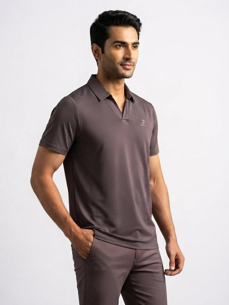 Al Noor Clothing Signature Comfort V-Neck Polo Tee