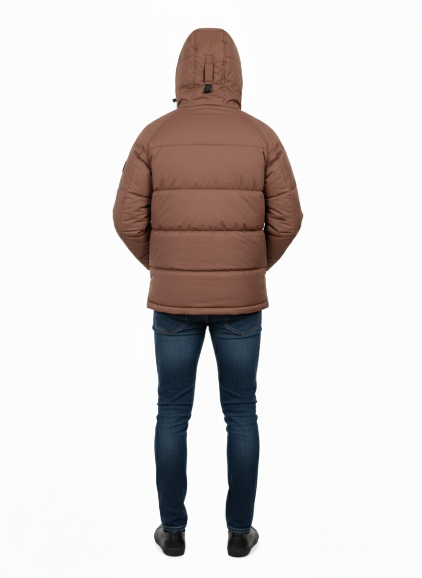 Men’s Brown Panther Puffer Jacket