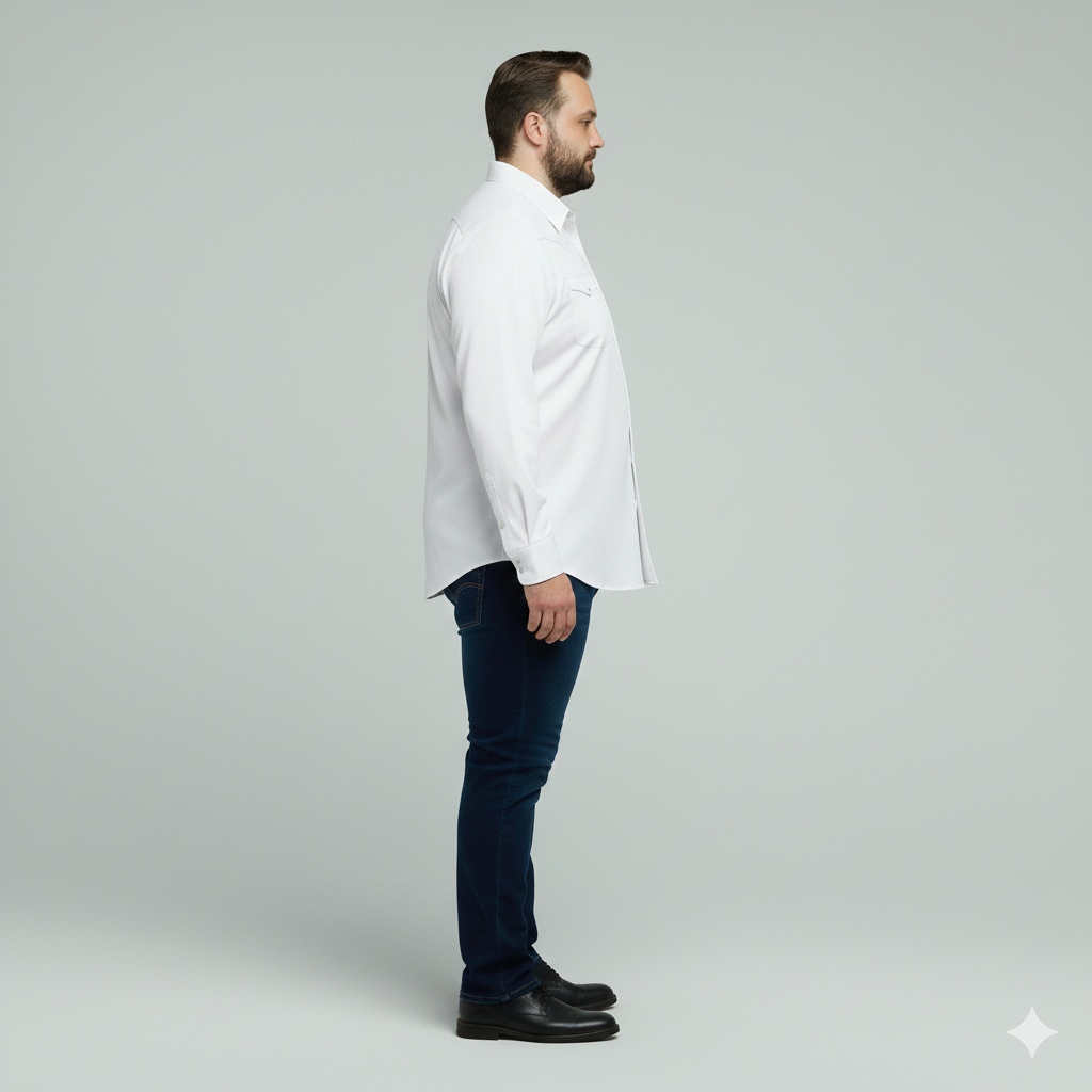 Big Size White Casual Shirt