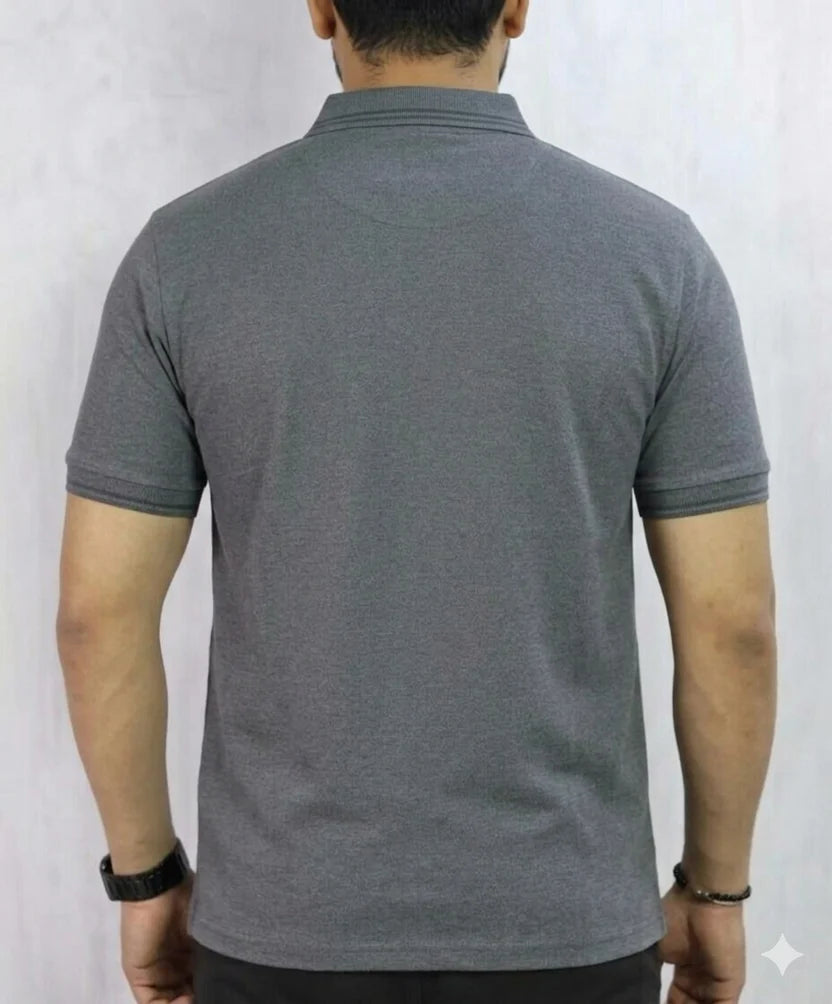 Casual Athletic-Fit Tipped Collar Polo Shirt