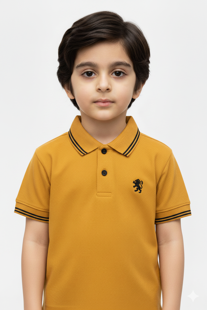 Boys Giordano Mustard Polo