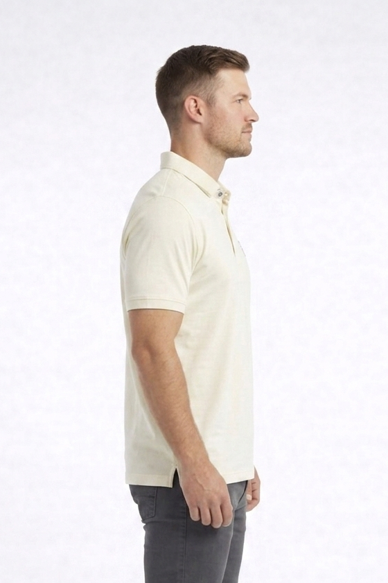 Mens Imported Off White China Polo