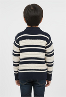 Cozy Striped Knit navy blue Sweater for Kids