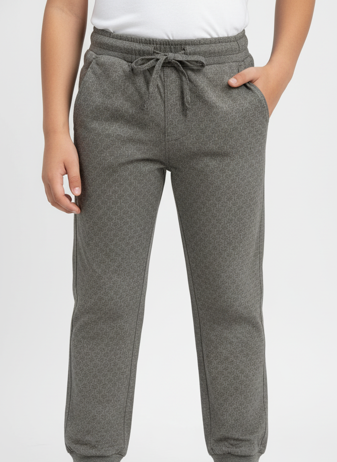 Dark Grey Kids Cotton Trouser