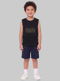Kids' Casual Black Youth Graphic Tank Top