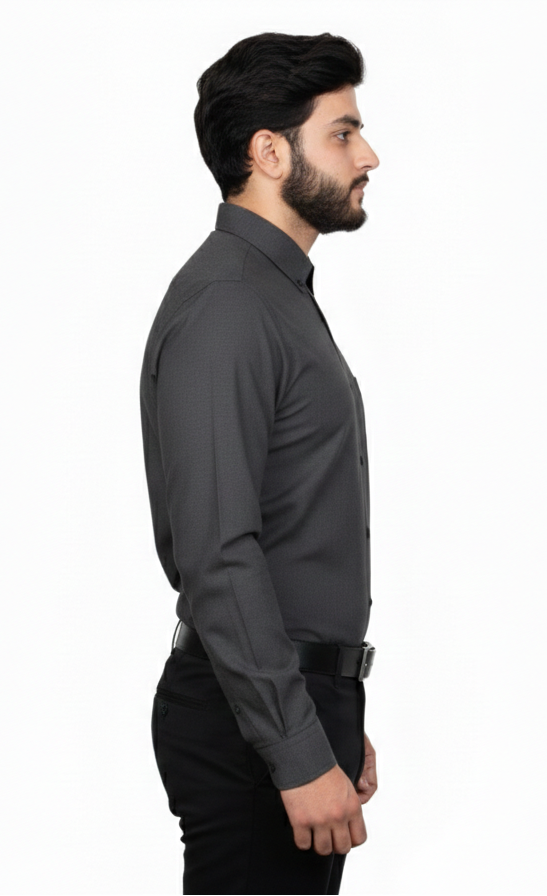 dark grey Casual Button Down Shirt