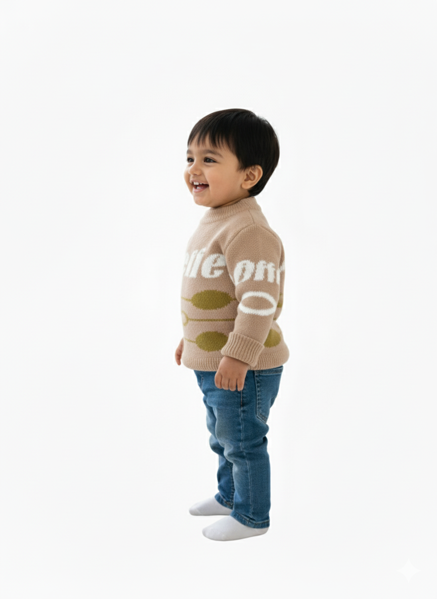 Cozy Knit Brown Jumper for Kids