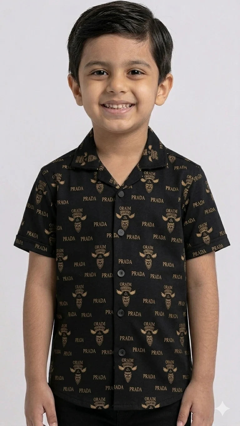 Designer Boys' Half-Sleeve Prada Shirts