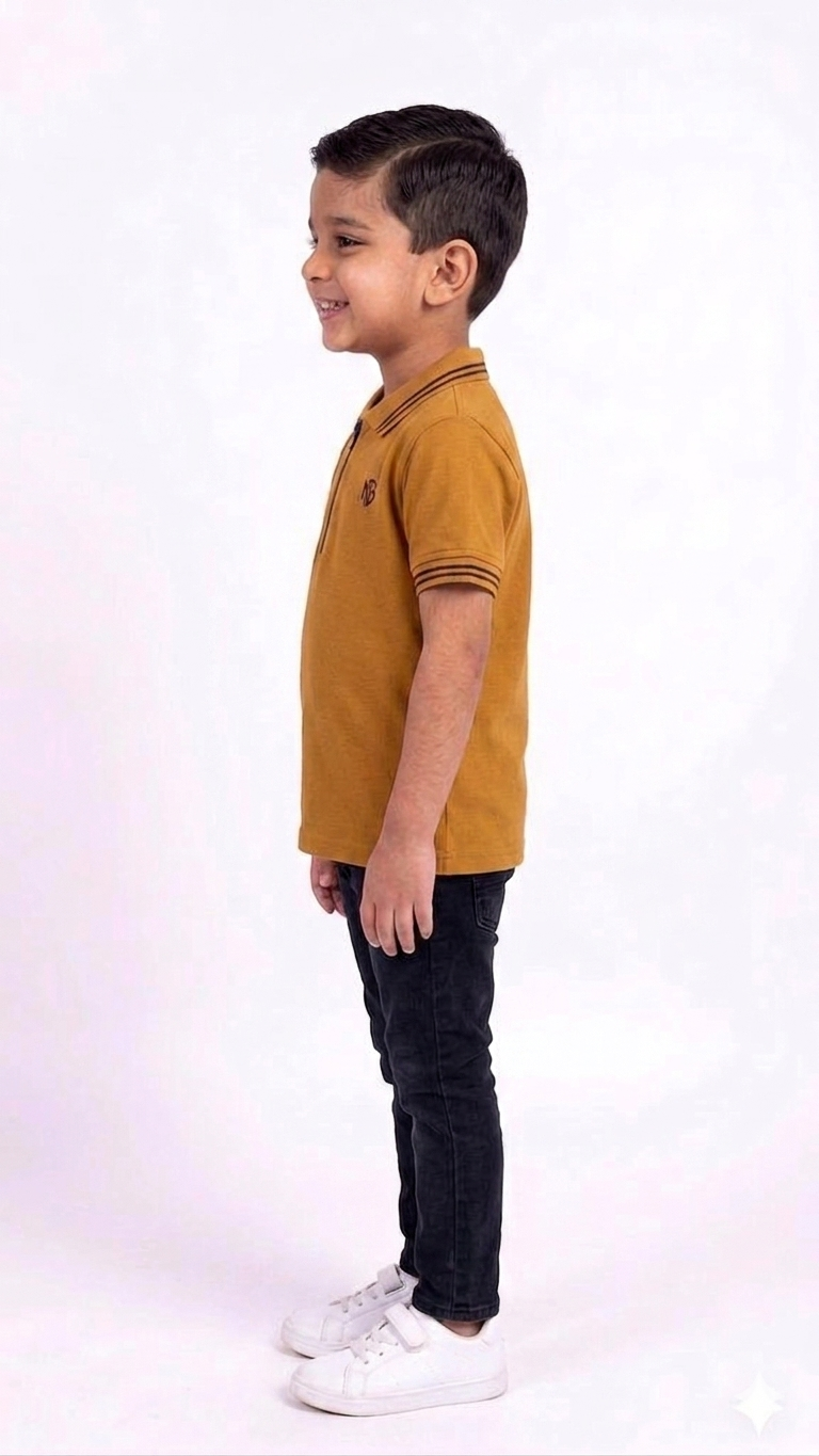 Premium Boys' Zipper Polo Shirt
