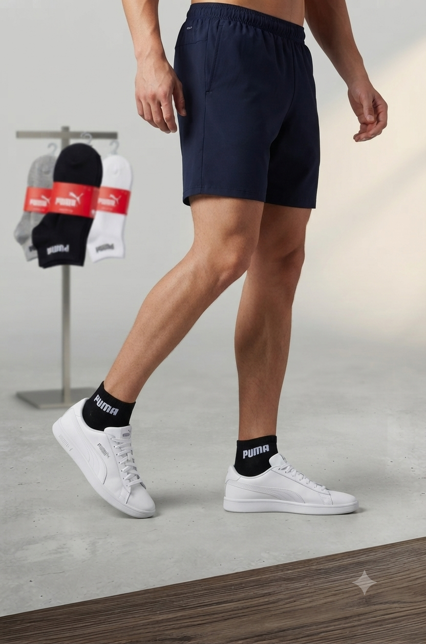 Men Athletic Quarter-Cut Socks - Pack of 3