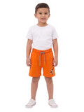 Boys' Vibrant Orange Casual Shorts – Activewear with Drawstring