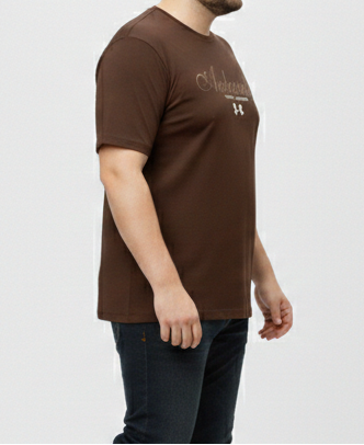 Men's Dark Brown Graphic Tee – 3XL Regular Fit
