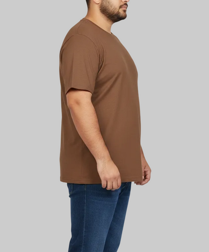 Big Size Brown Round Neck T shirt