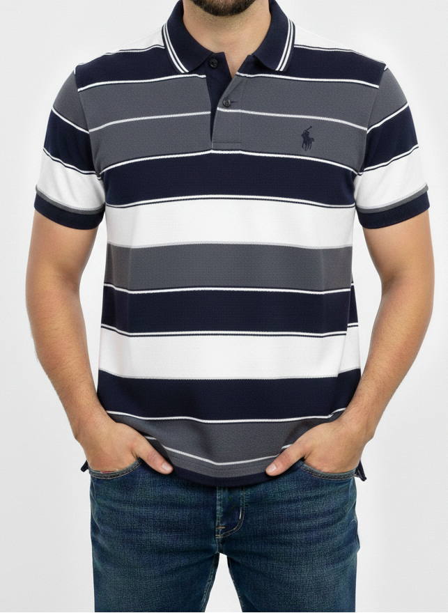Mens Trendy Striped Premium Polo T Shirt