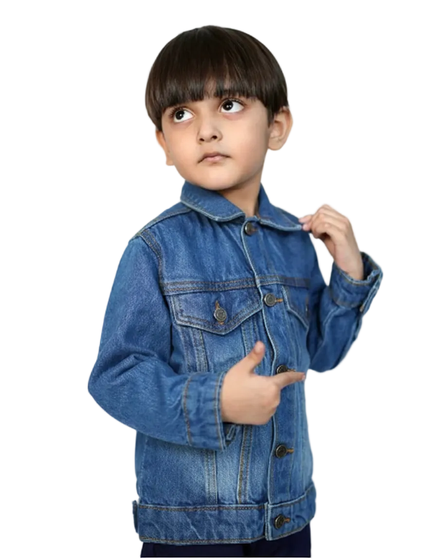 Kids Playful Mid Blue Denim Jackets