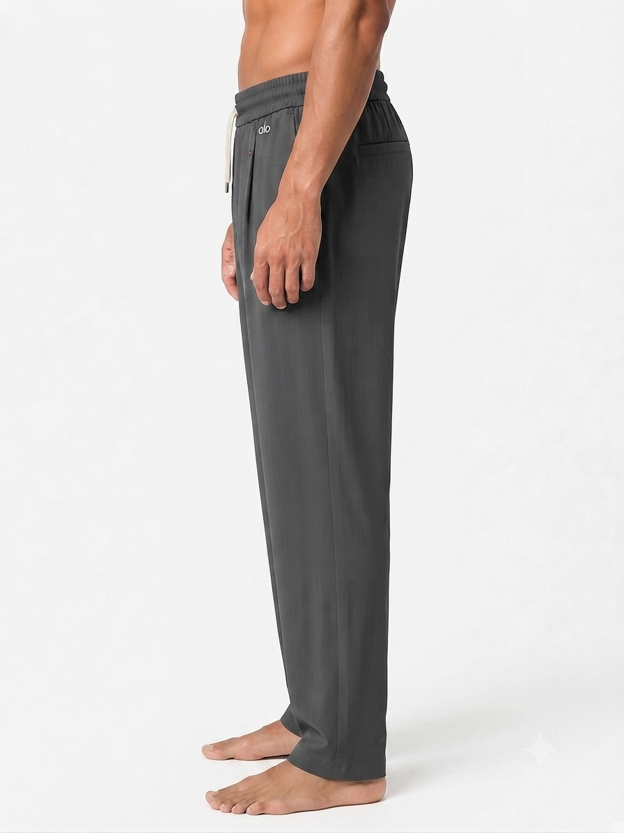 Men's Lightweight Imported Relaxed-Fit Trousers with Drawstring