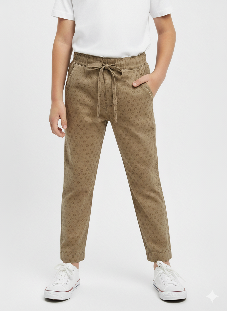 Kids Beige Cotton Trouser