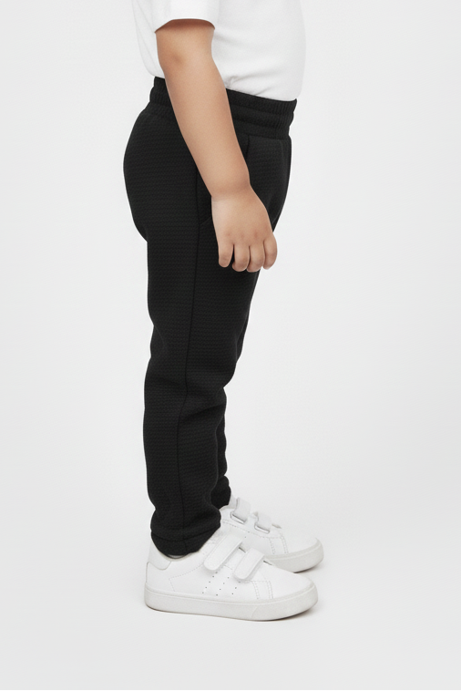 Kids Premium Quality Black Waffle trouser